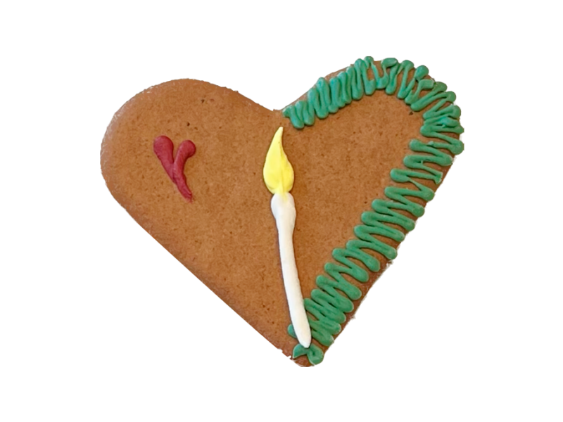 Pepparkakshjärta med glasyr